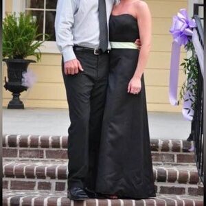 David's Bridal Strapless Black Formal Dress